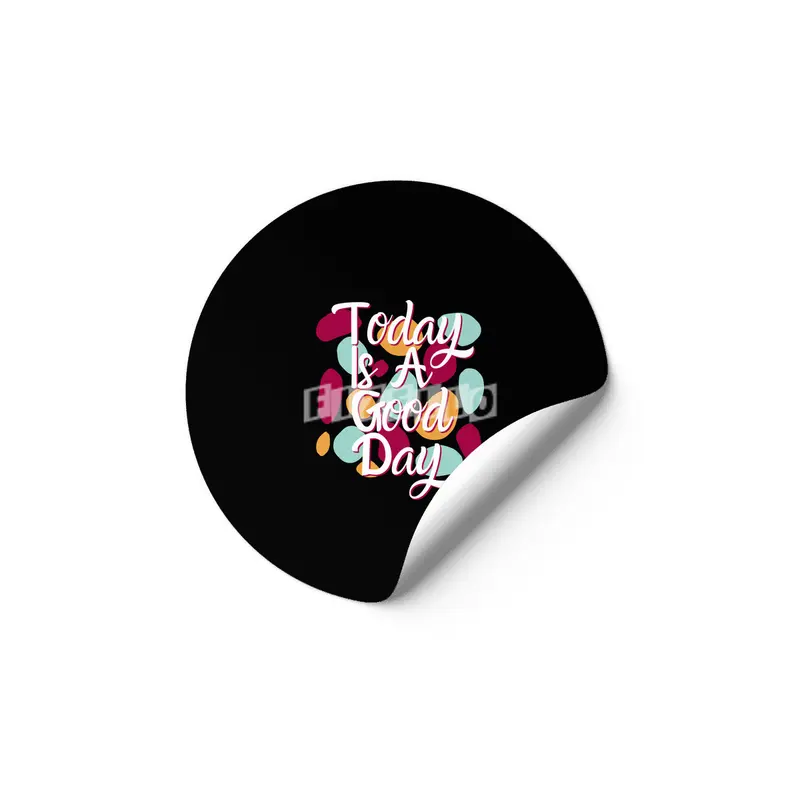 Today Is A Good Day Colorful Polka Blobs - Abstract Wobbly Polka Dots Black Etiket