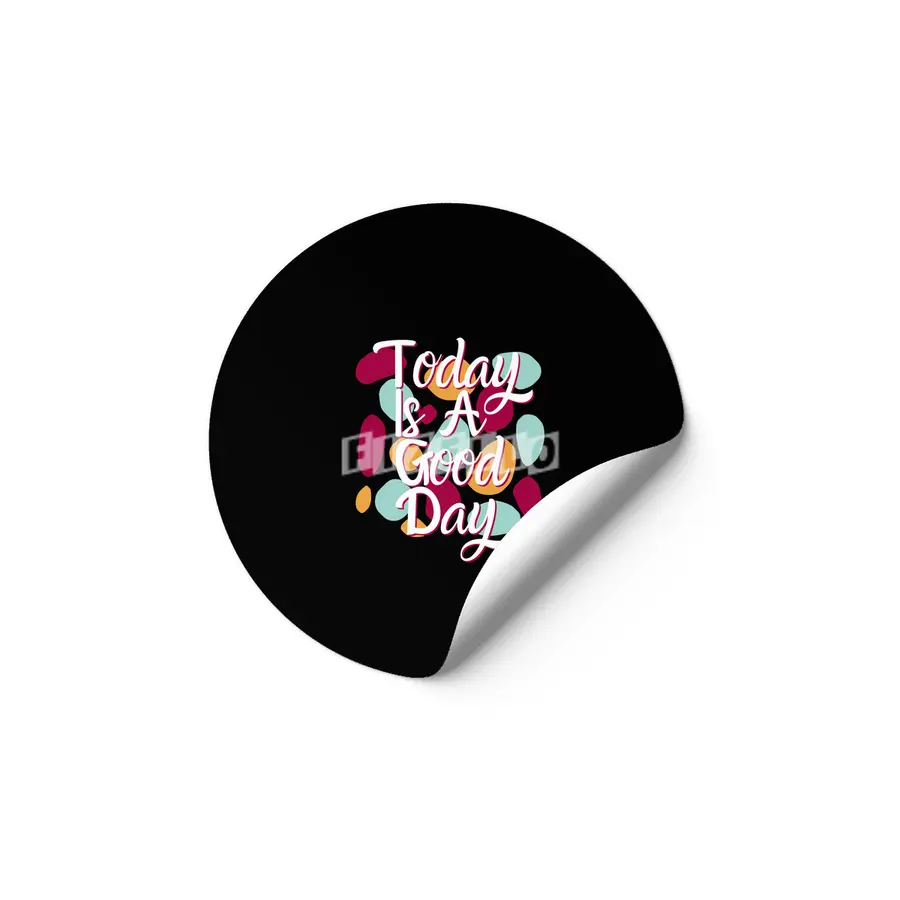 Today Is A Good Day Colorful Polka Blobs - Abstract Wobbly Polka Dots Black Etiket