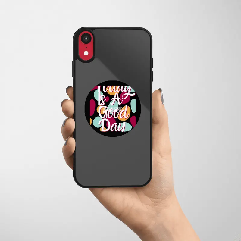 Today Is A Good Day Colorful Polka Blobs - Abstract Wobbly Polka Dots Black Etiket