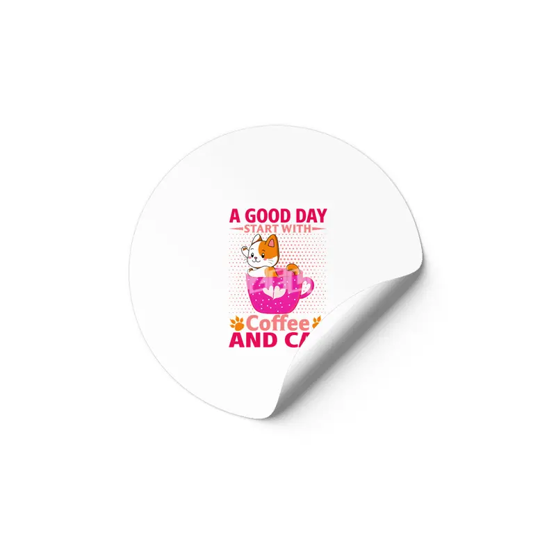 A Good Day Start With Coffee And Cute Cat Best Idea For Cat Lover Etiket