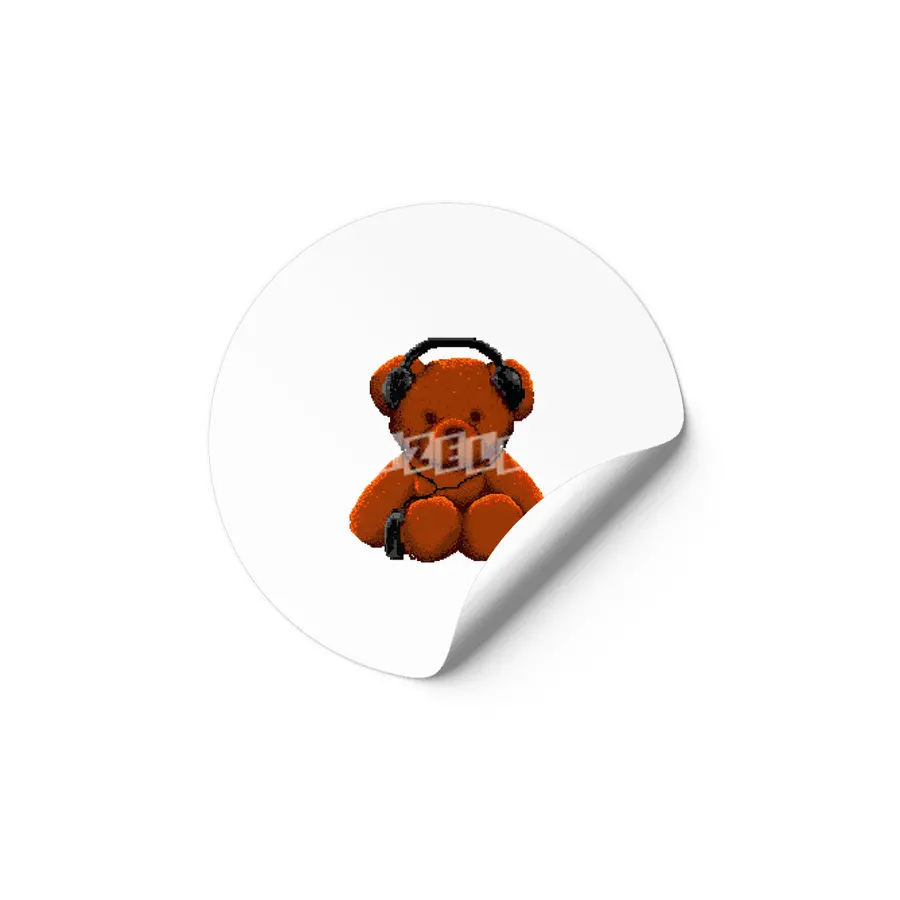 bear listen to music 8 bit Etiket