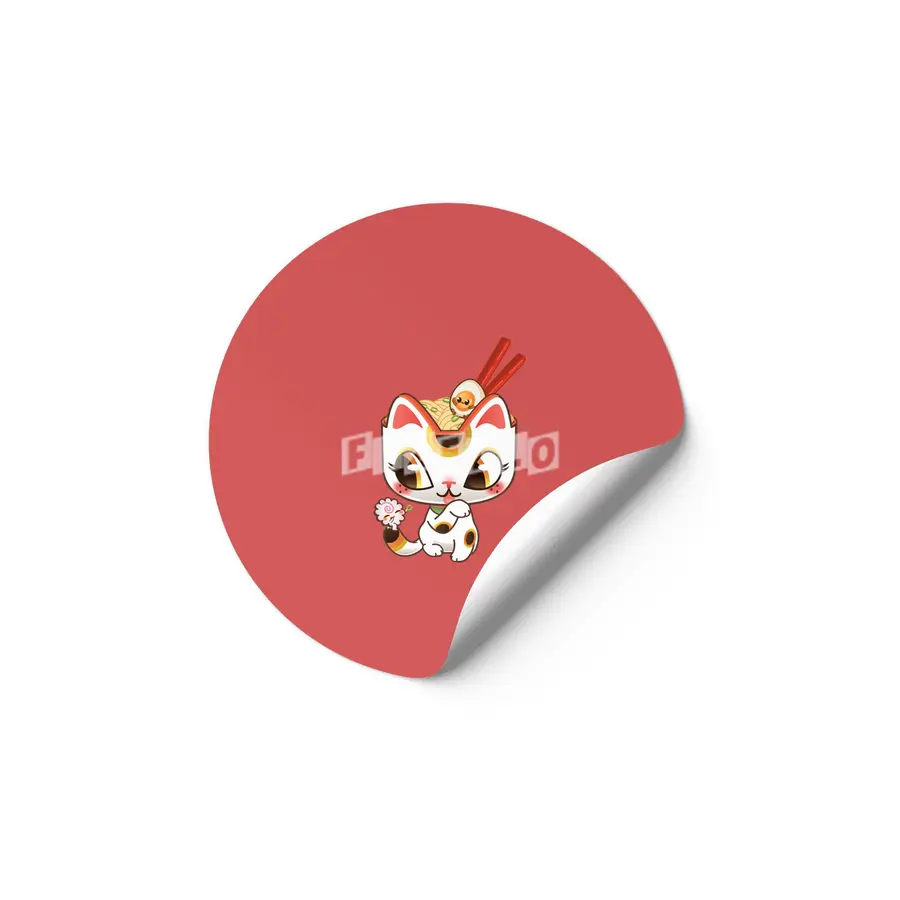 Lucky Ramen Cat Etiket