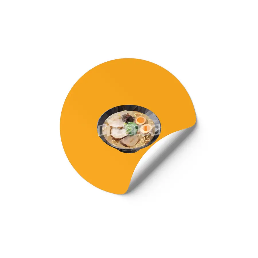 Japanese Tonkotsu Ramen Polygon Art Etiket