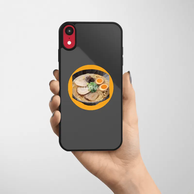 Japanese Tonkotsu Ramen Polygon Art Etiket