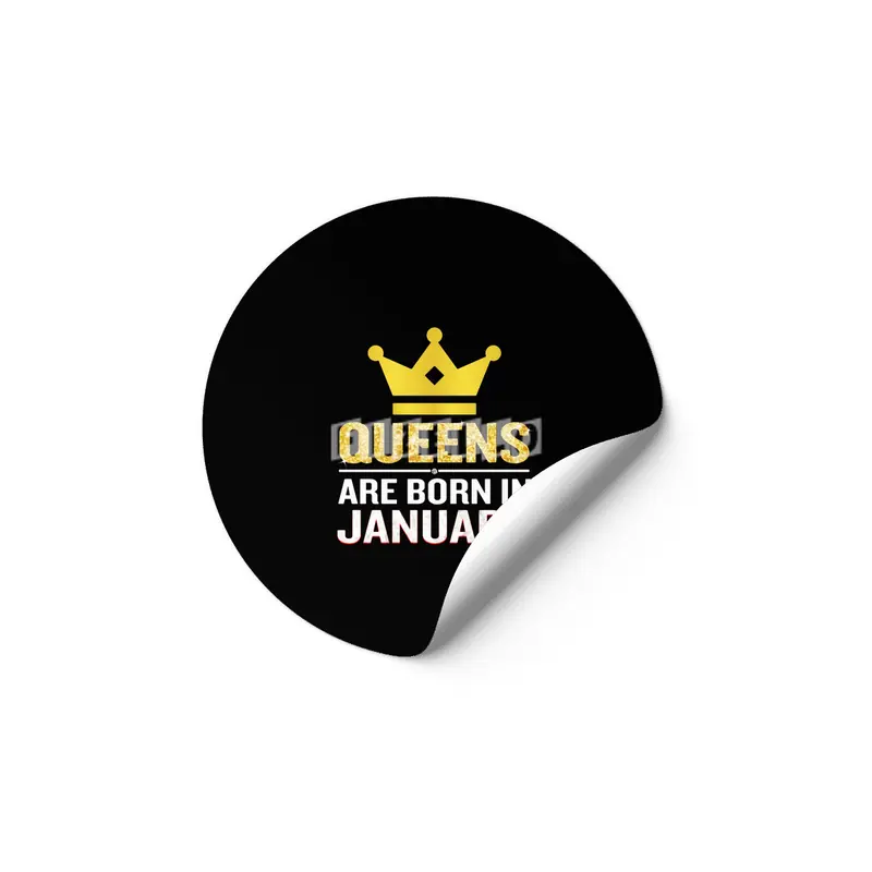Queens Are Born In January Funny Quote Birthday Gift Etiket