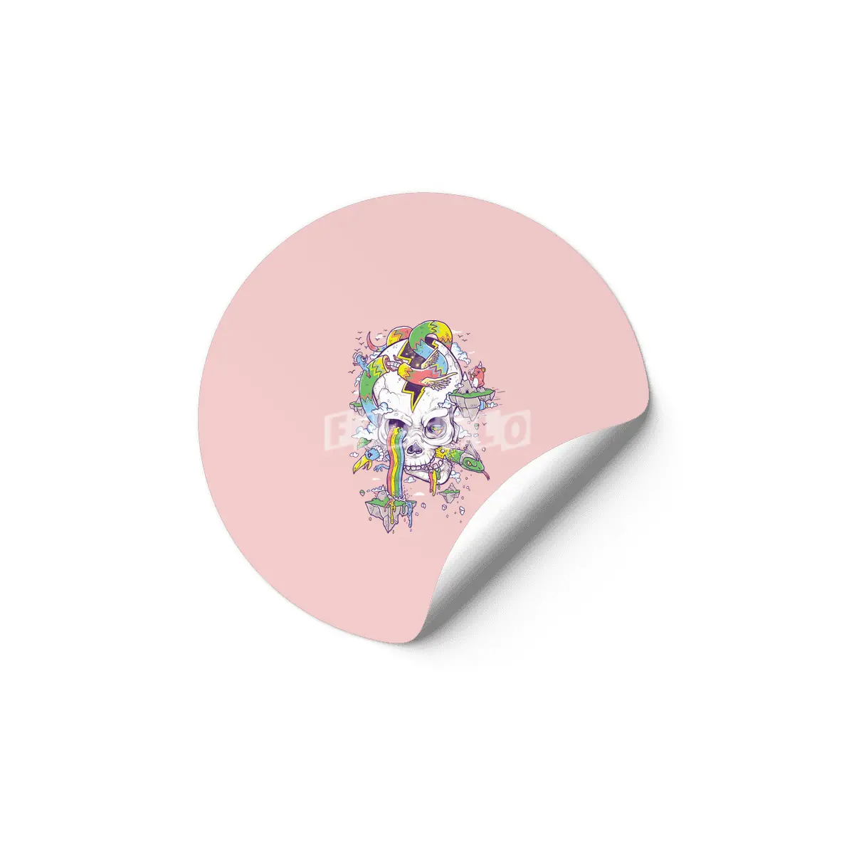 Flying Rainbow Skull Island Etiket
