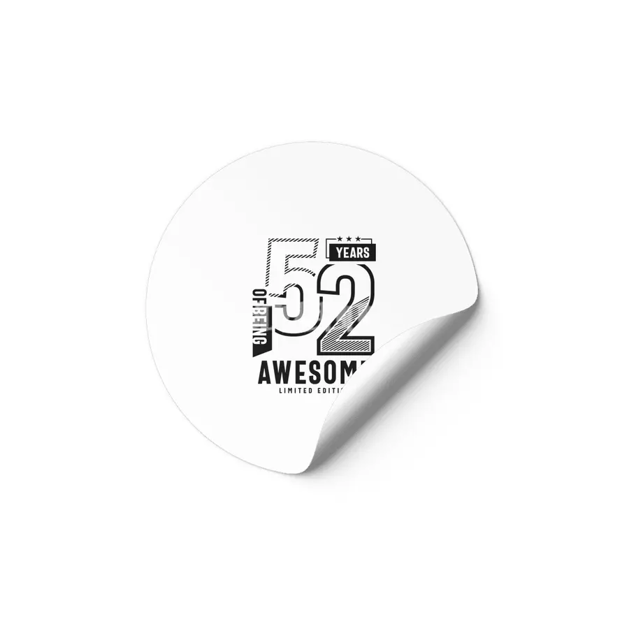 52 Years Of Being Awesome 52nd Birthday Etiket