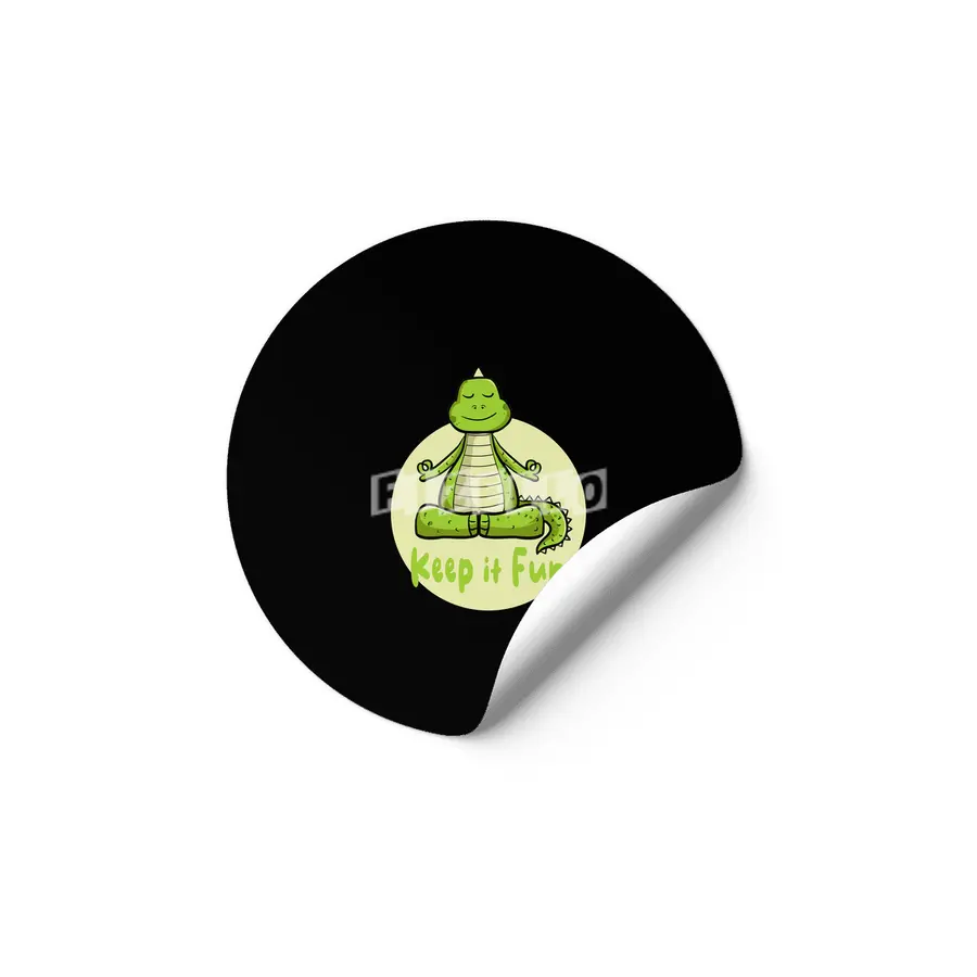 Keep it fun Kawaii green crocodile practicing yoga Etiket