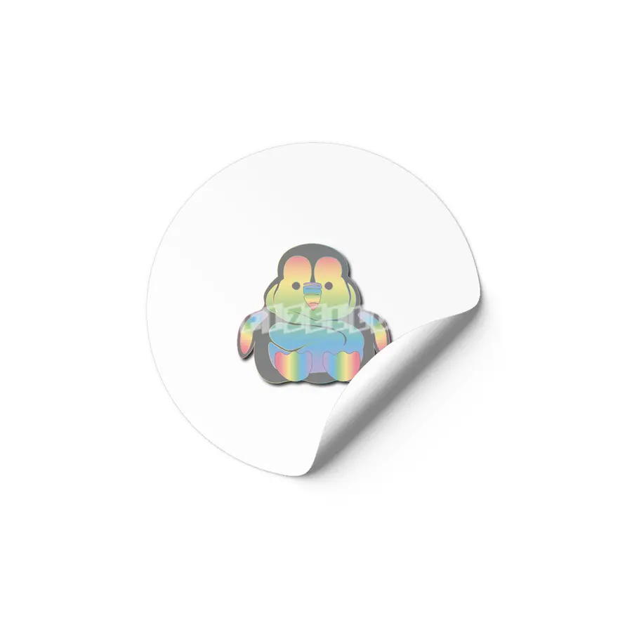 Rainbow Penguin Blob Etiket