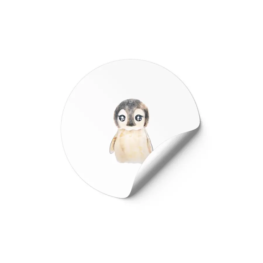 cute baby penguin watercolor Etiket
