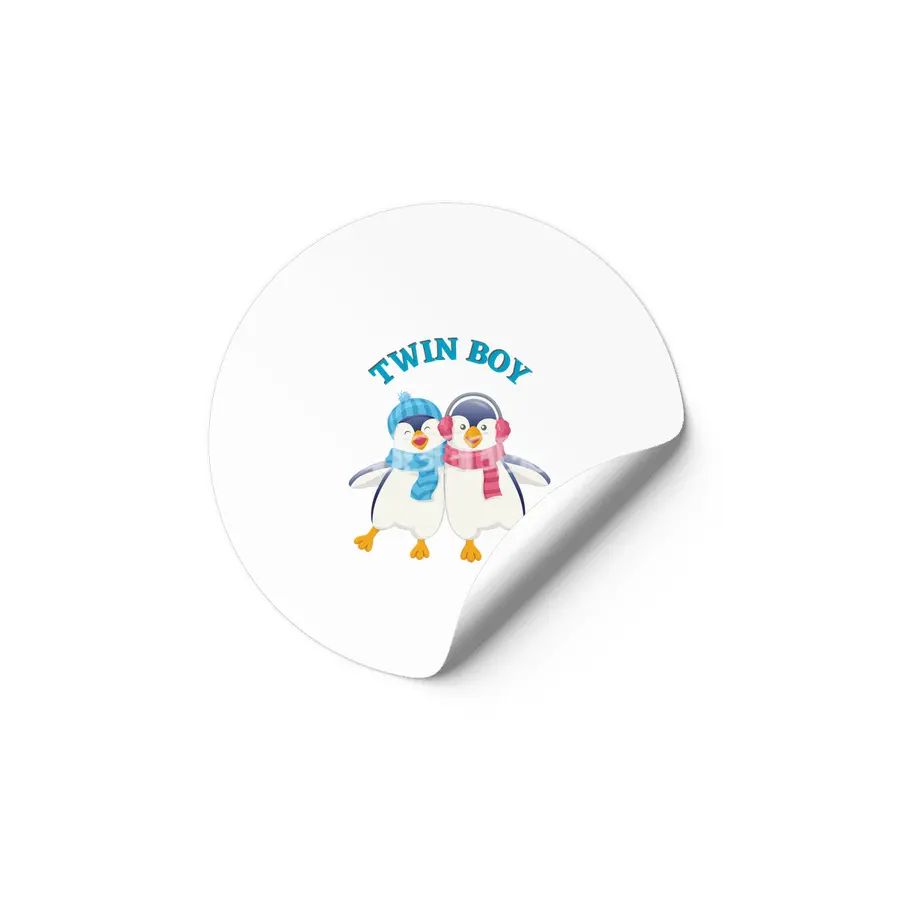 Twin outfit - twin boy penguin is standing Etiket