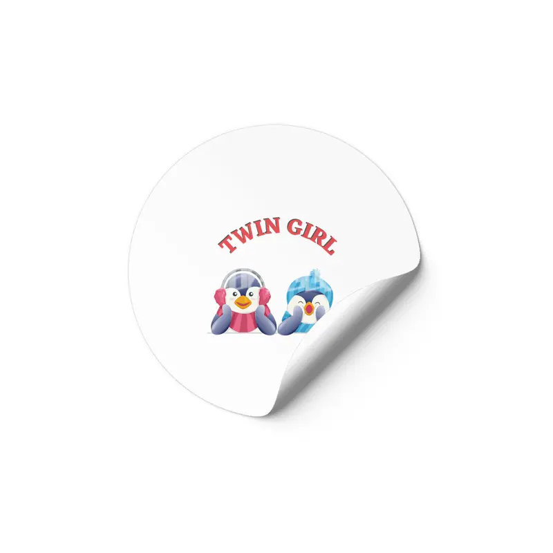 Twin outfit - twin girl penguin lies Etiket
