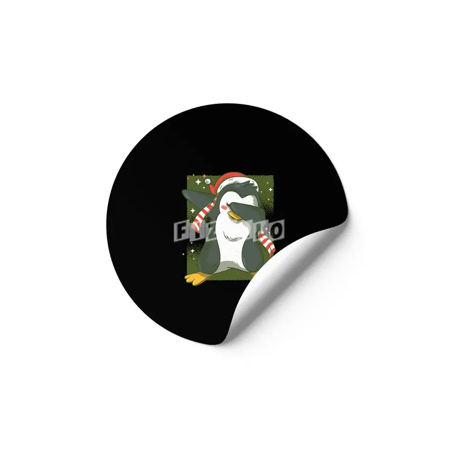 Christmas penguin dab Etiket