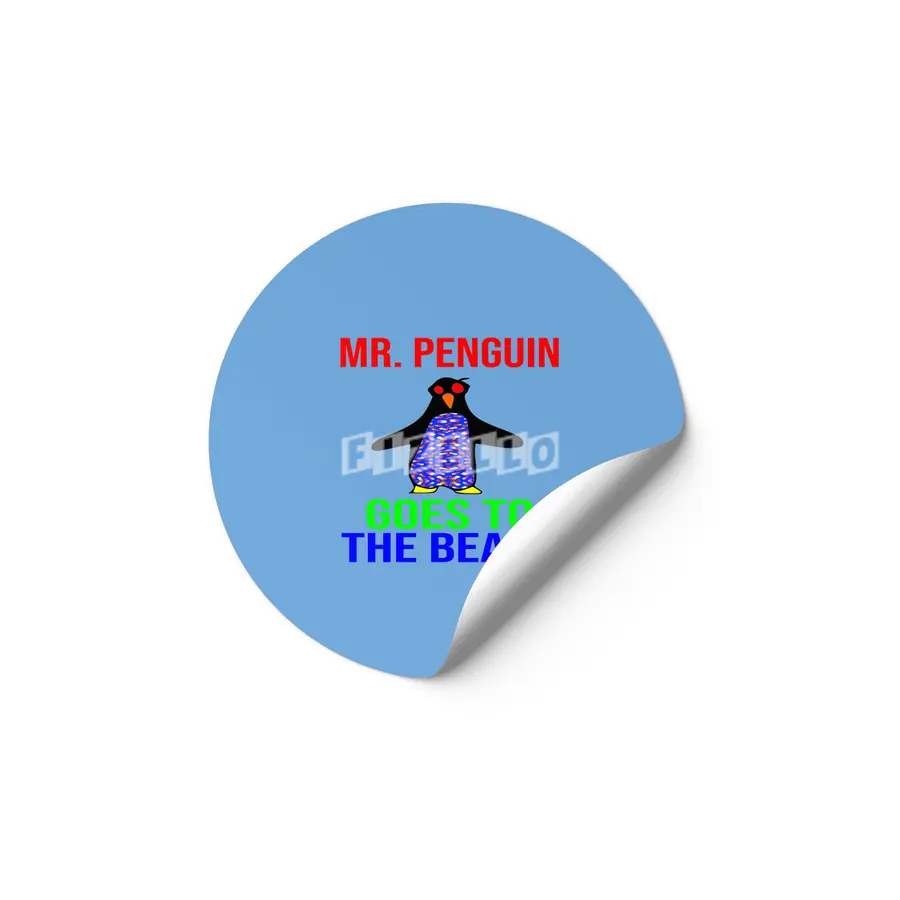Mr, Penguin Goes To The Beach Etiket