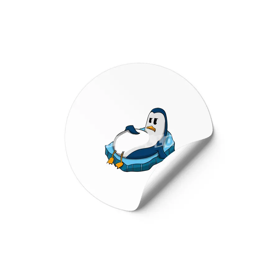 fat penguin cute character illustration Etiket