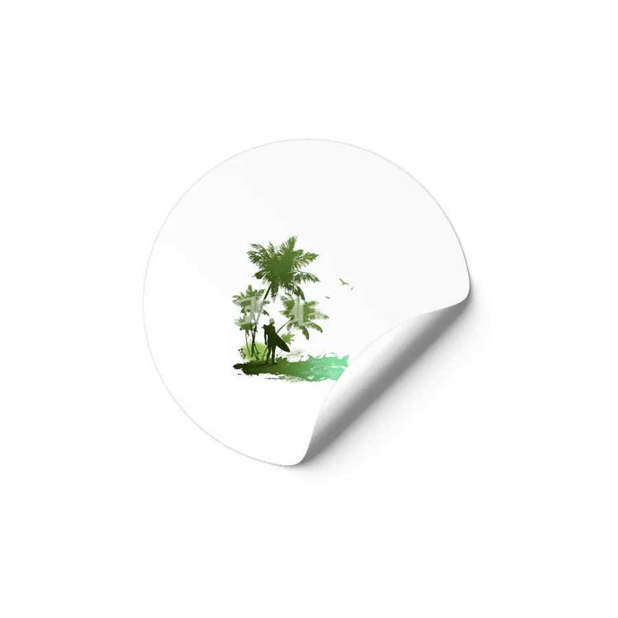 Beach seaside resort silhouette drawing Etiket