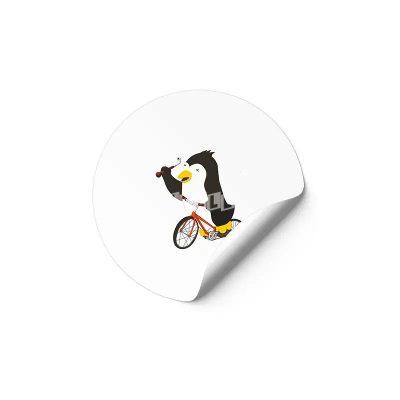 Cycling Penguin (w/ Piano Tuning Lever) Etiket