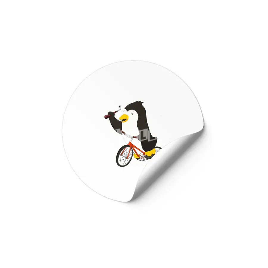 Cycling Penguin (w/ Piano Tuning Lever) Etiket