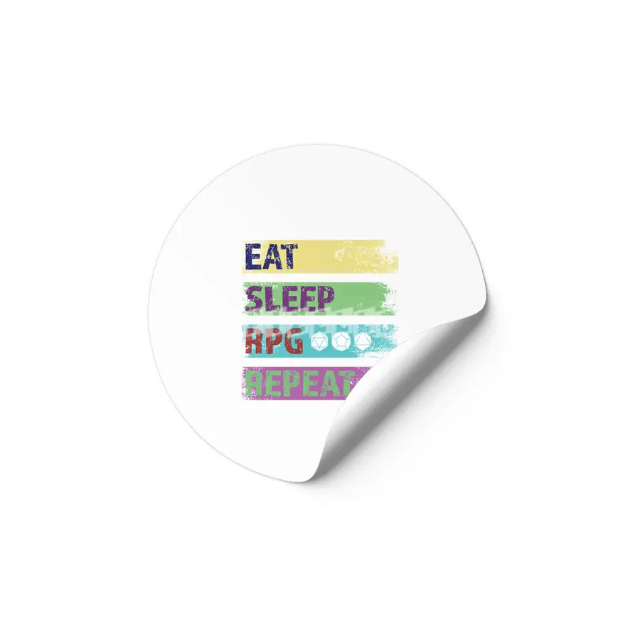 RPG - Eat Sleep RPG Repeat Geeky Gamer Etiket