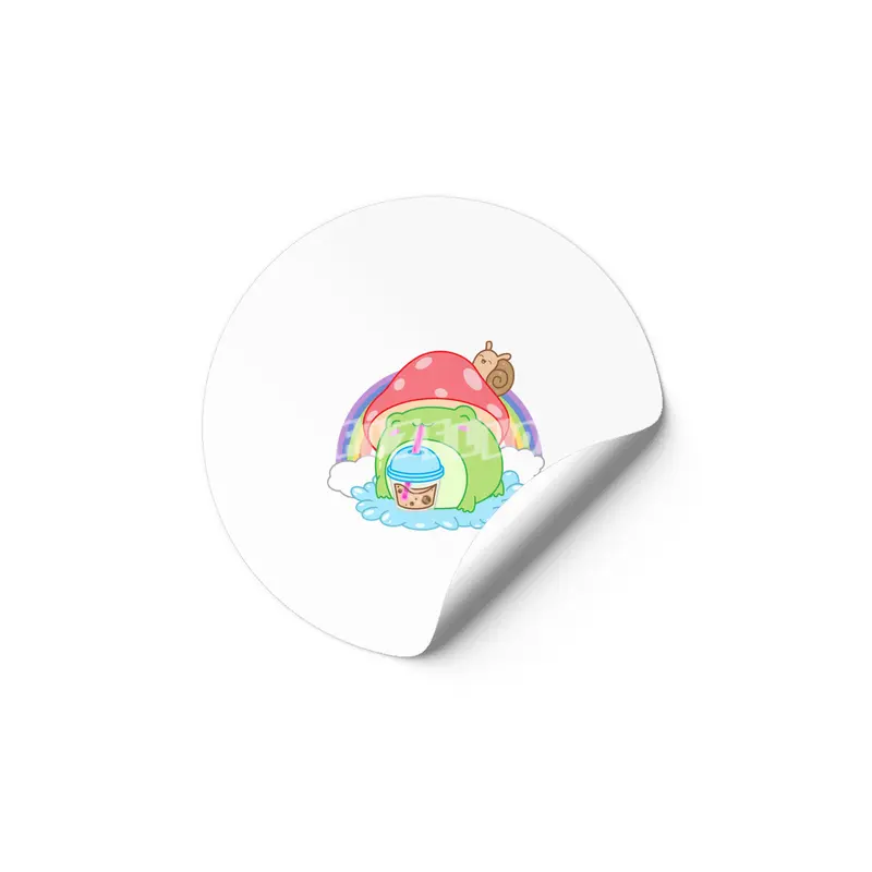 Frog Boba Bubble Tea Kawaii Anime Japanese Mushroom Snail Etiket