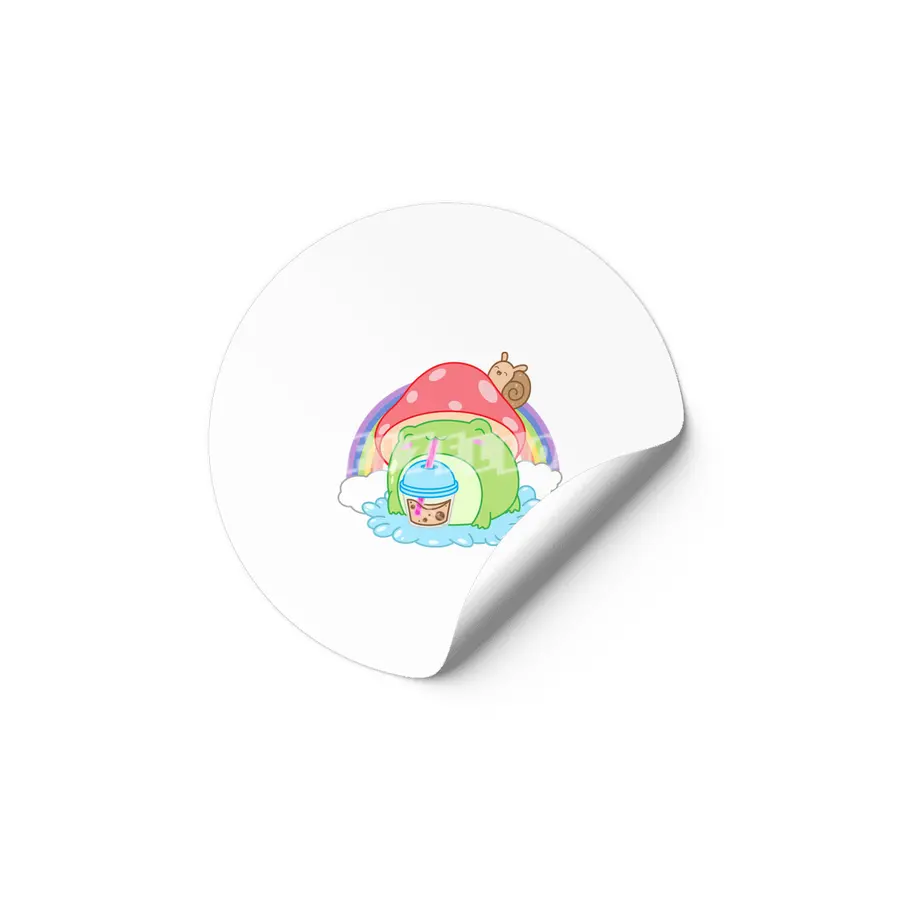 Frog Boba Bubble Tea Kawaii Anime Japanese Mushroom Snail Etiket