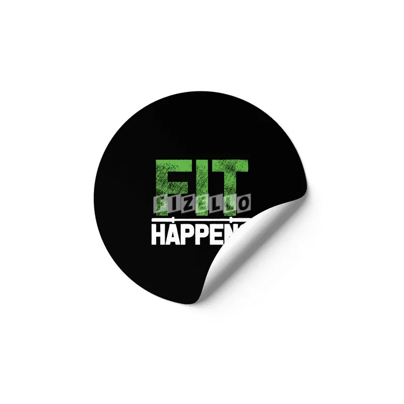 Fit Happens Cross Fit Barbell Fitness Exercise Workout Train Mens gym crossfit lifting Etiket