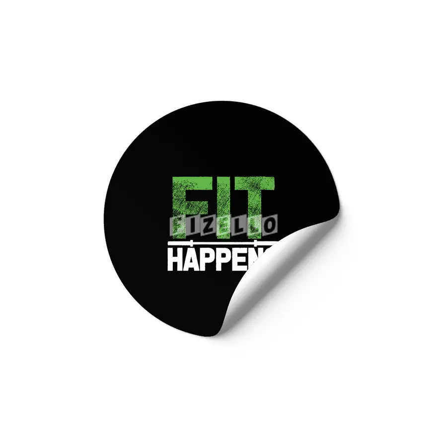 Fit Happens Cross Fit Barbell Fitness Exercise Workout Train Mens gym crossfit lifting Etiket