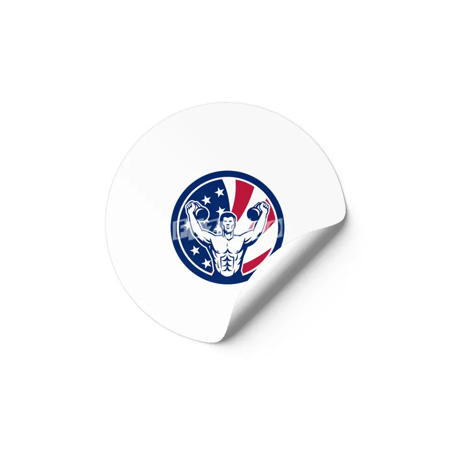 American Physical Fitness USA Flag Etiket