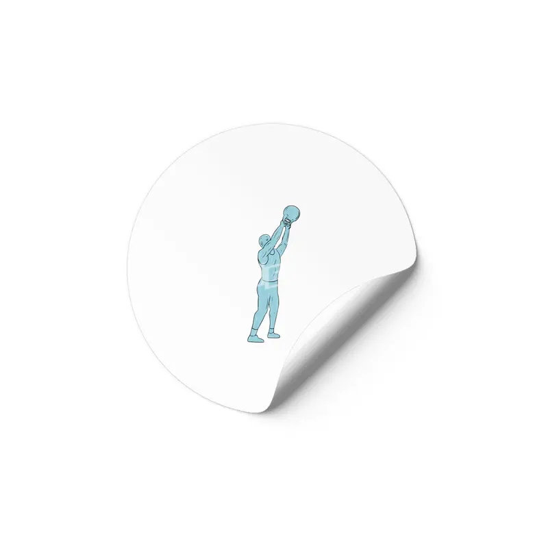 Athlete Fitness Kettlebell Swing Drawing Etiket