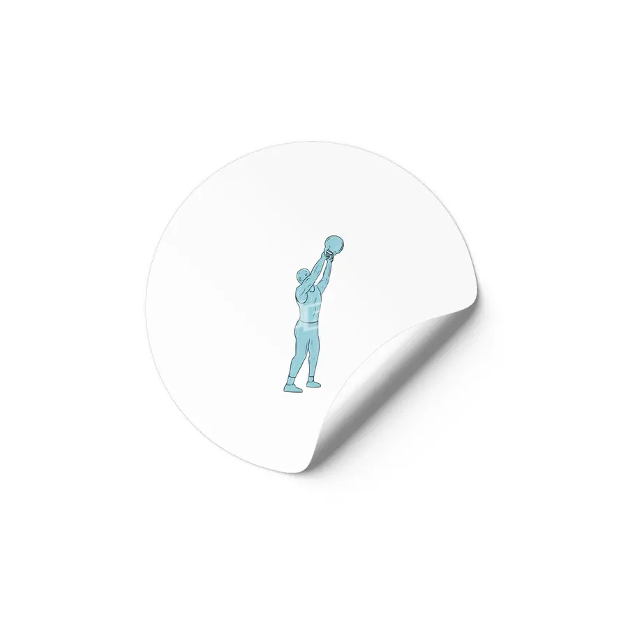Athlete Fitness Kettlebell Swing Drawing Etiket