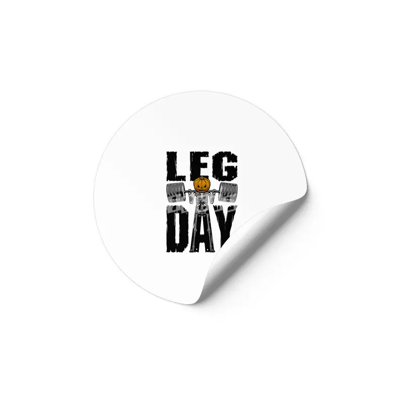 Halloween Gym Leg Day Skeleton Pumpkin Goth Fitness Workout Etiket