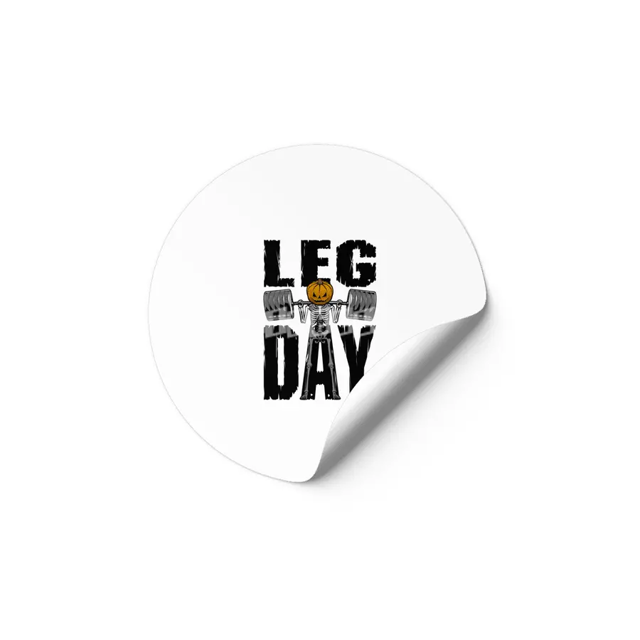 Halloween Gym Leg Day Skeleton Pumpkin Goth Fitness Workout Etiket