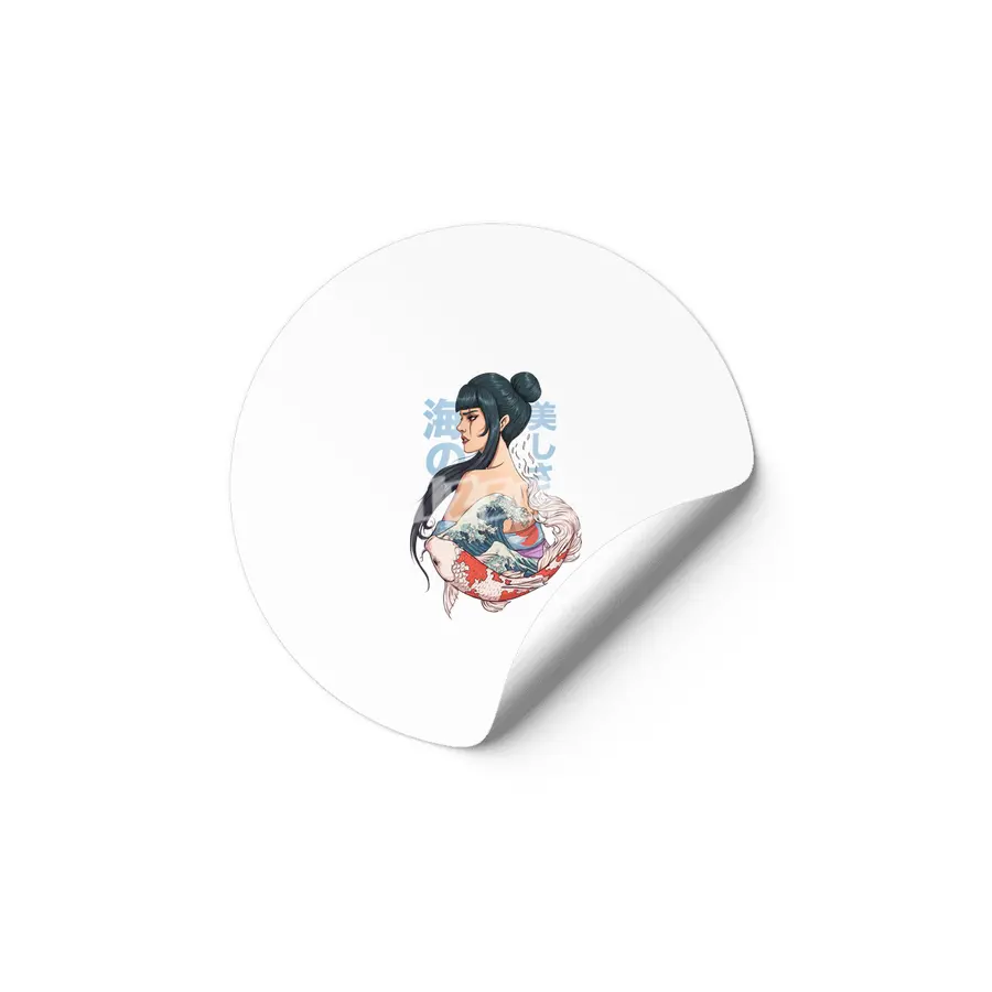 geisha, koi in  great wave of kanagawa Etiket