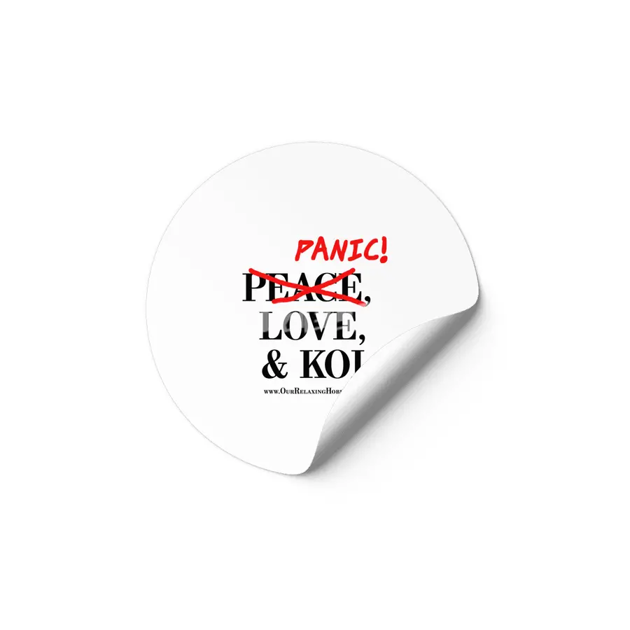 Peace Love and Panic Koi - Black Print Etiket