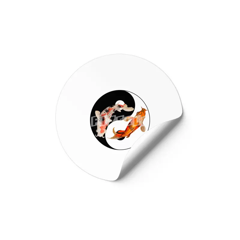 Yin Yang Carp Balance Taijitu Japanese Nishikigoi Koi Fish Etiket
