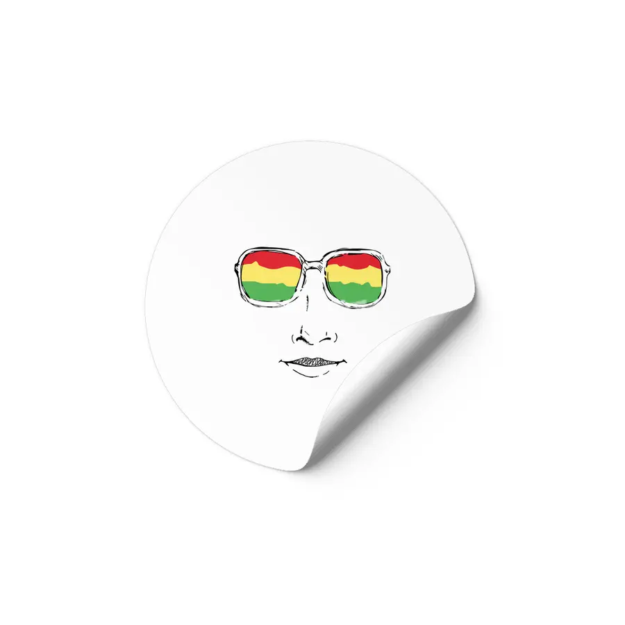 Reggae Hipster Rastafari face A Etiket
