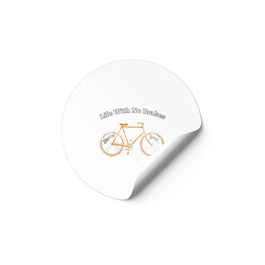 Life With No brakes fun hipster geek cycling fan Etiket