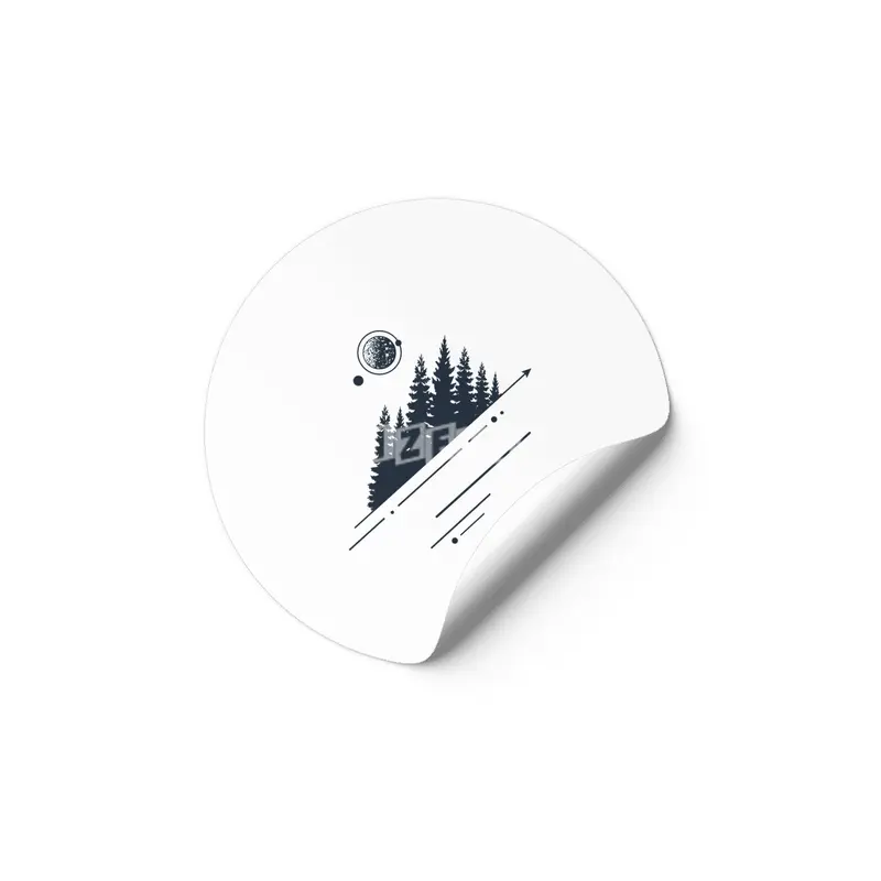 Modern Geometric Nature Forest Hipster Graphic Etiket