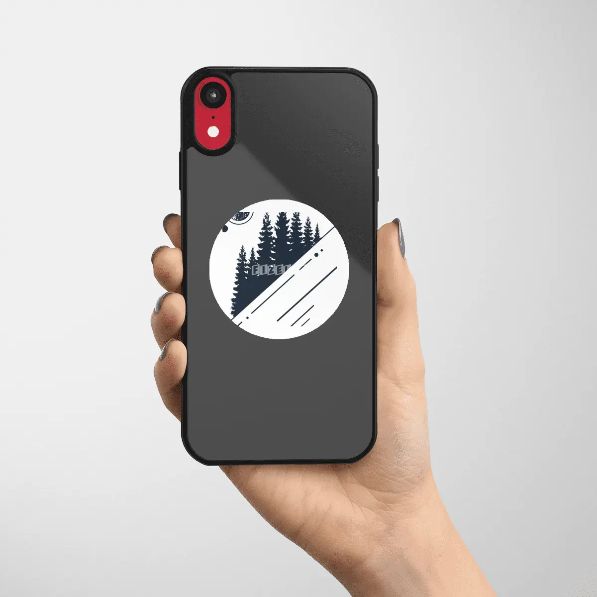 Modern Geometric Nature Forest Hipster Graphic Etiket