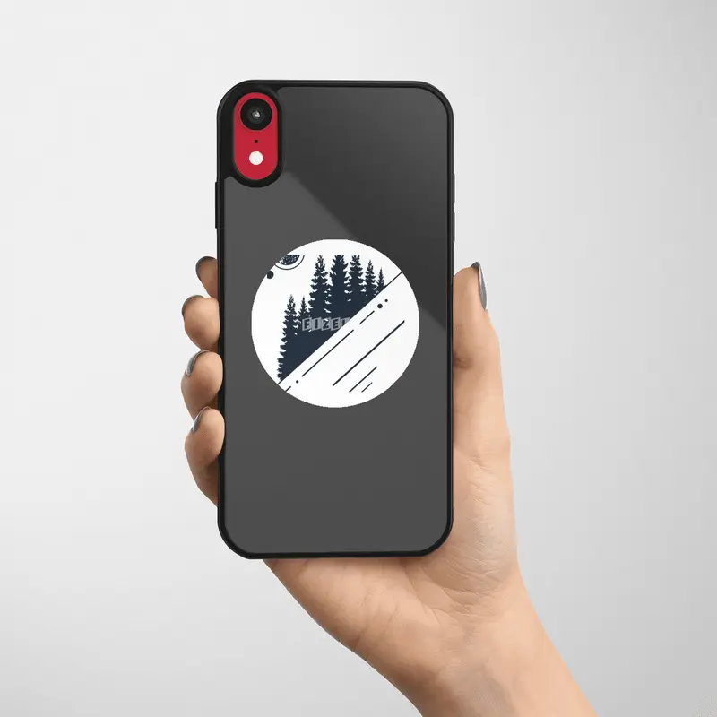 Modern Geometric Nature Forest Hipster Graphic Etiket
