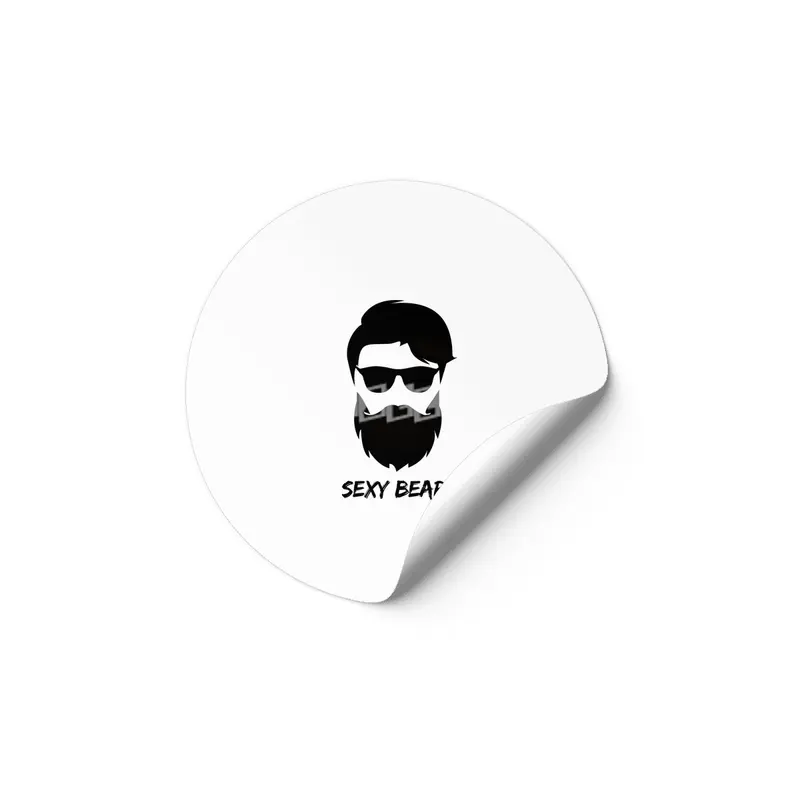 Sexy beard Hipster face Etiket