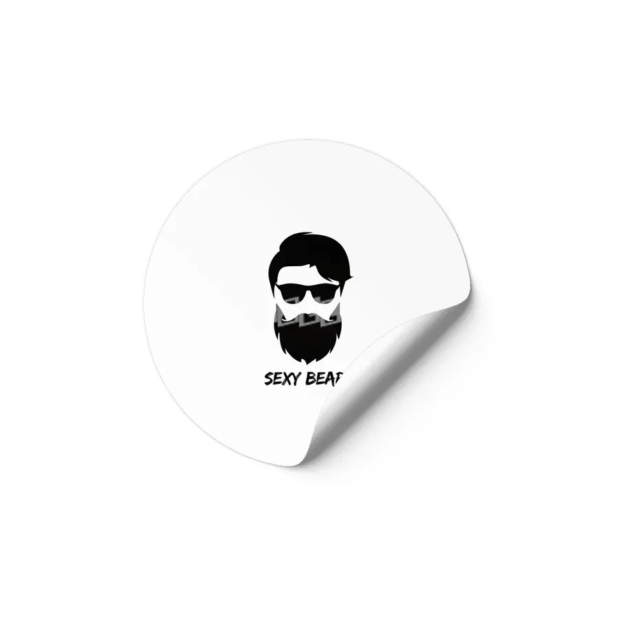 Sexy beard Hipster face Etiket