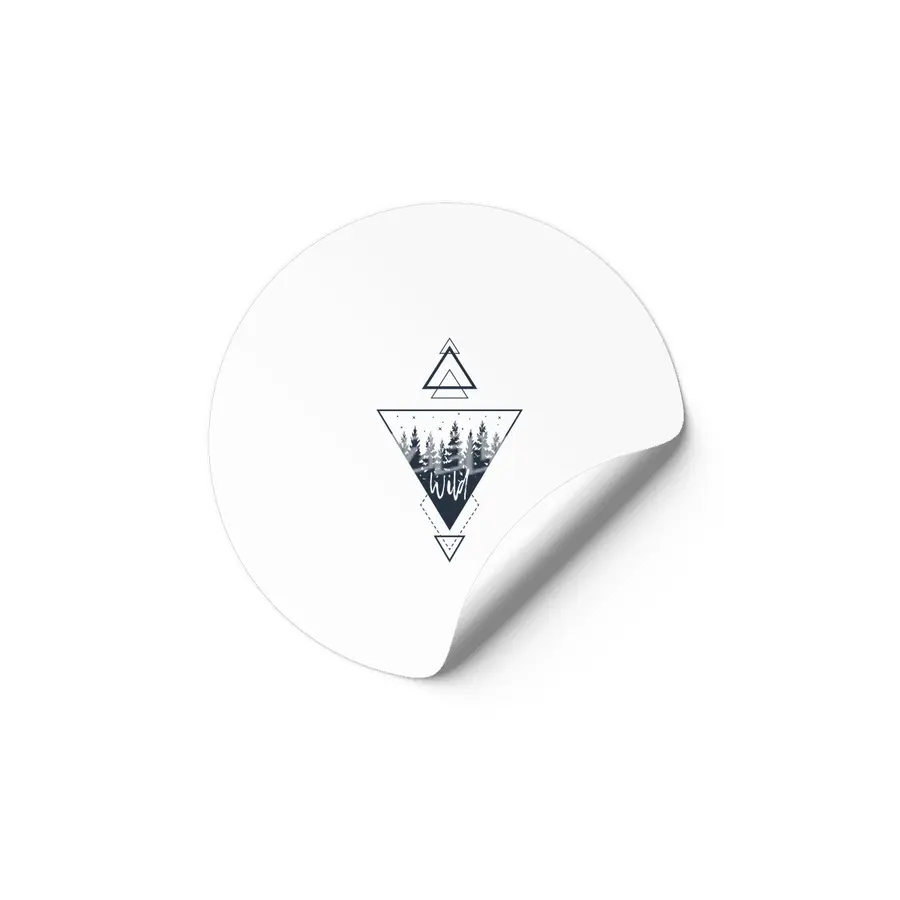 Modern Geometric Nature Forest Boho Triangles Etiket