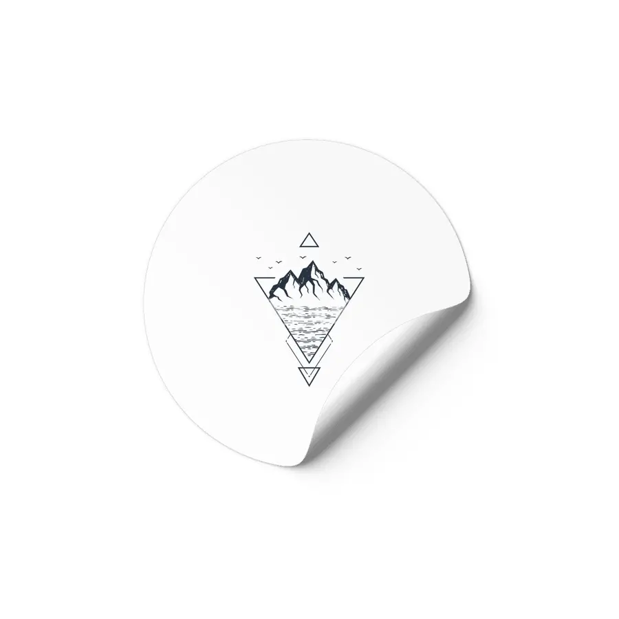 Modern Geometric Nature Mountains Hipster Etiket