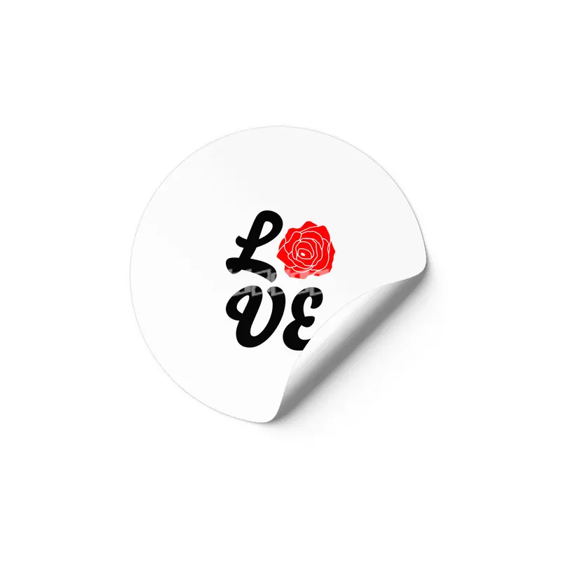 Love Nature With Red Rose Etiket