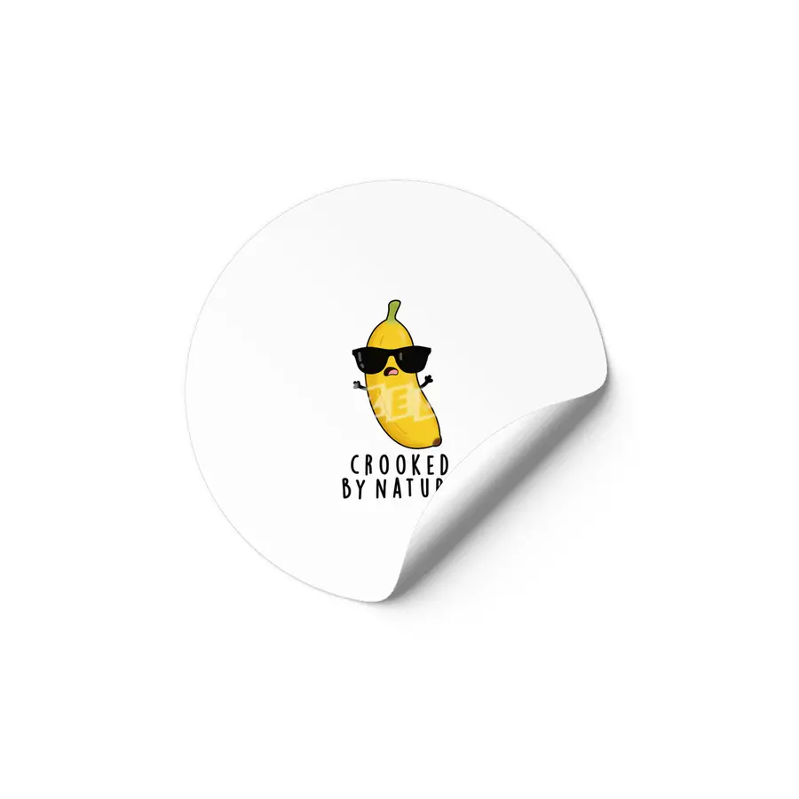 Crooked By Nature Cute Banana Pun Etiket