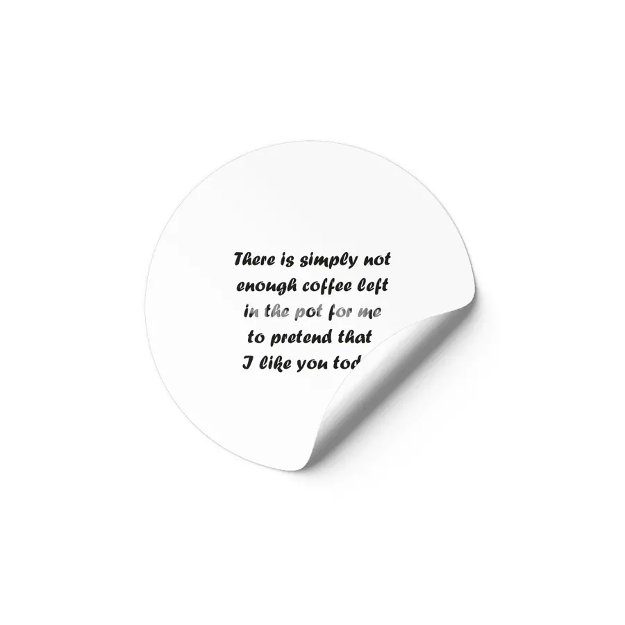 Not Enough Coffee - Black Lettering Etiket
