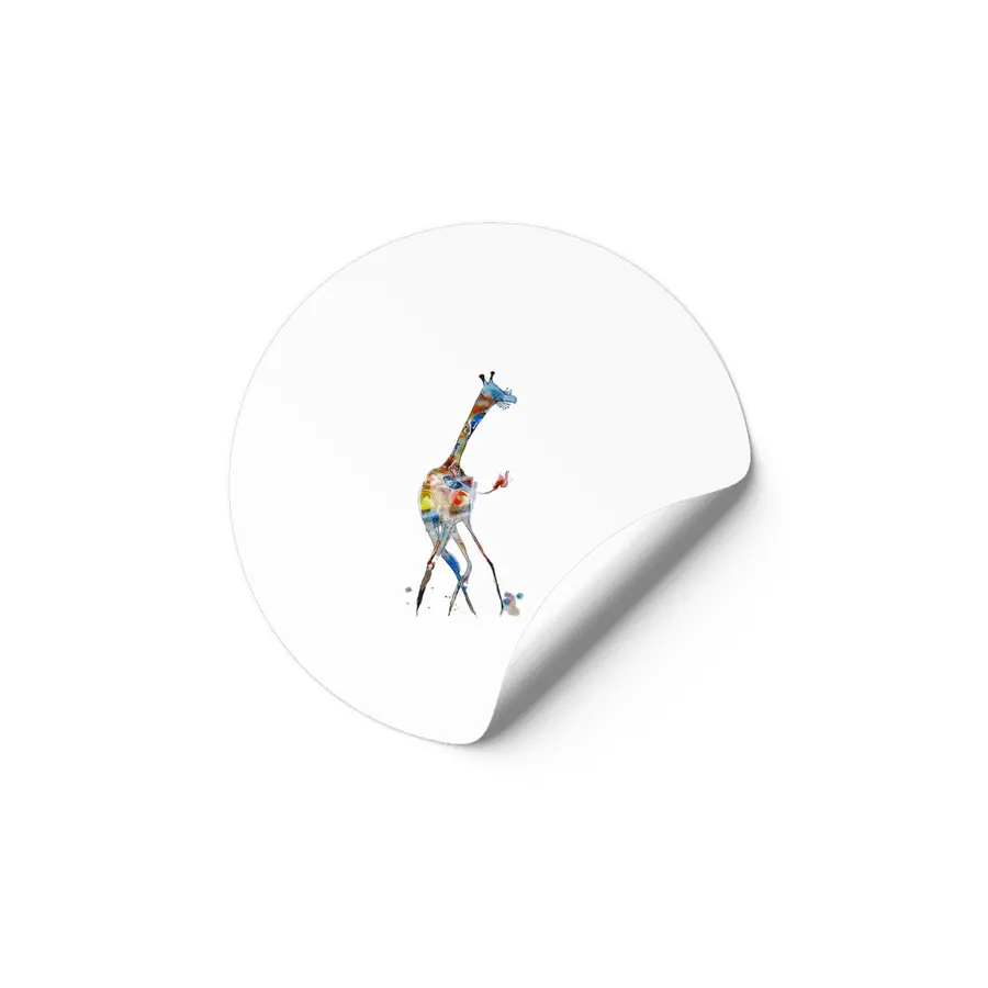 Dancing Giraffe watercolor illustration Etiket