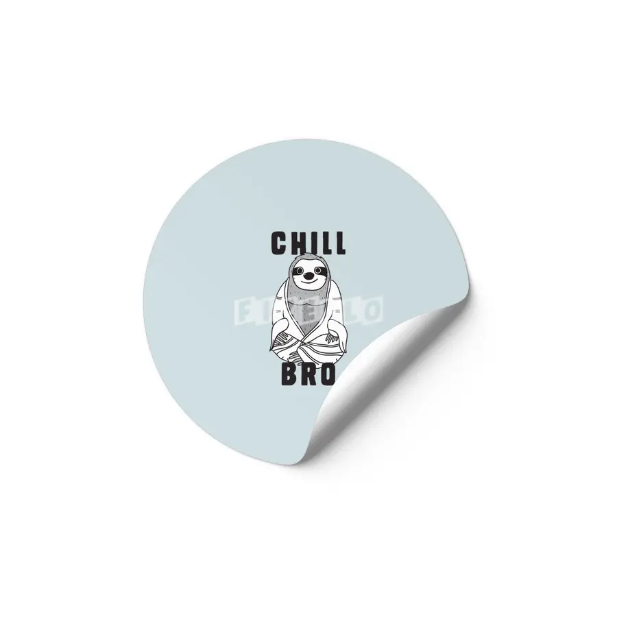 Chill Bro - smooth, lazy Buddha sloth Etiket