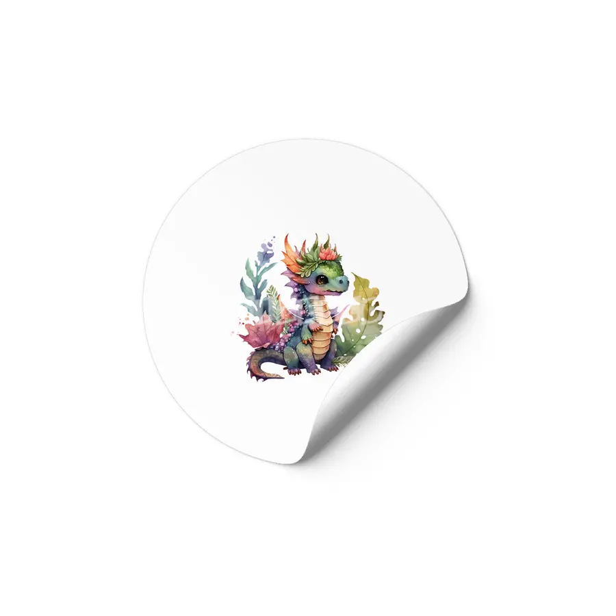Cute watercolor dino Etiket